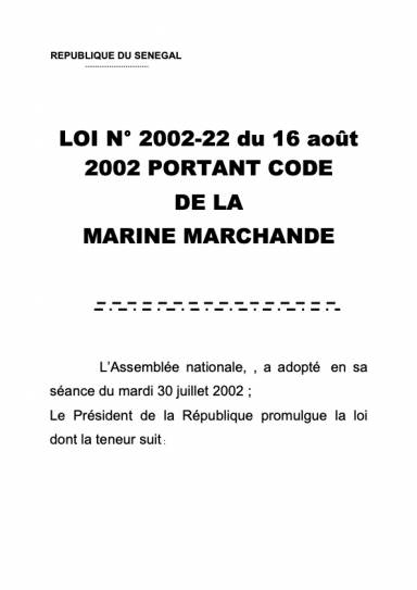 Loi n°2002-22 du 16 août 2002 portant code de la marine marchande-1